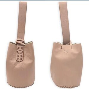 Volta Atelier Navigli Wristlet Bag Nude Upcycled Leather